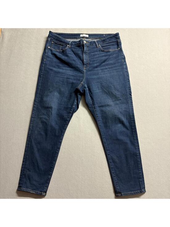 LOFT Denim - LOFT The Curvy Skinny Jeans Womens Size 16 33 Dark Wash Denim Stretch Blue